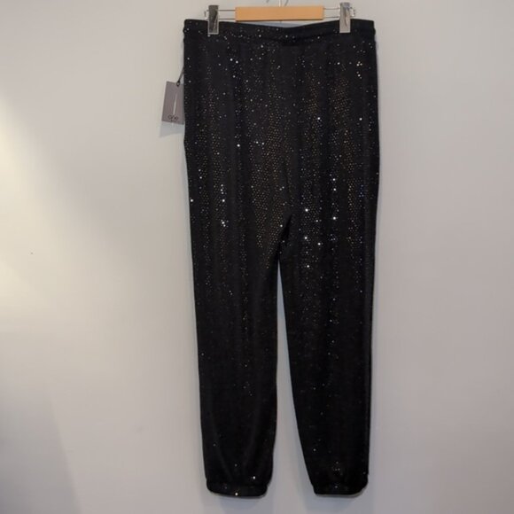 ONE By Chapter One Sequin Jogger Pants Pull On Stretch Glitter Party Lounge Glam - Picture 7 of 10